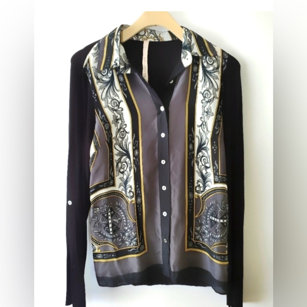 Bailey 44 Silk Button Down Top Size Small